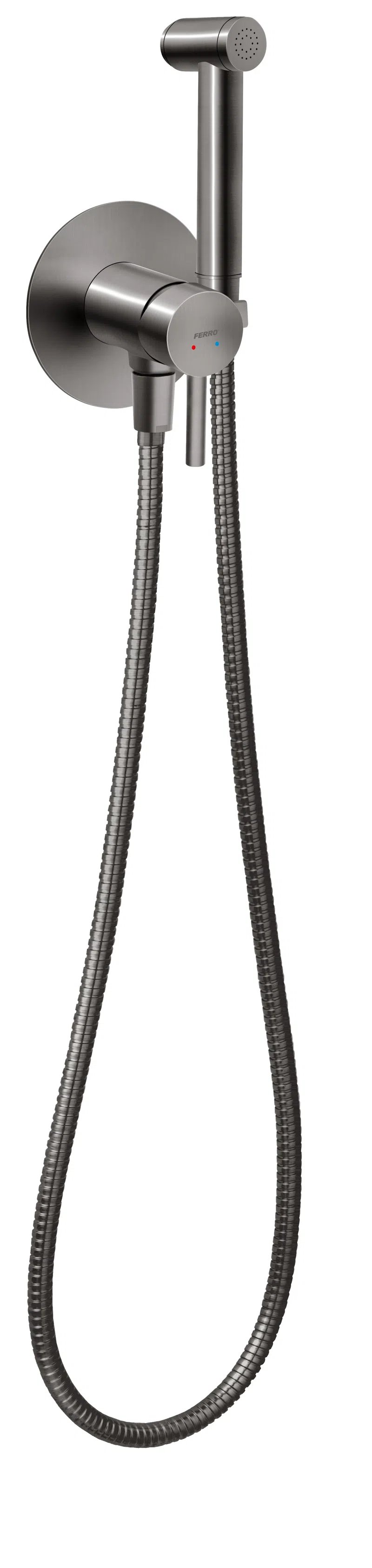 Dus igienic - Baterie încastrată bideu, cu accesorii Ciriculus, gri, BCK66PGM