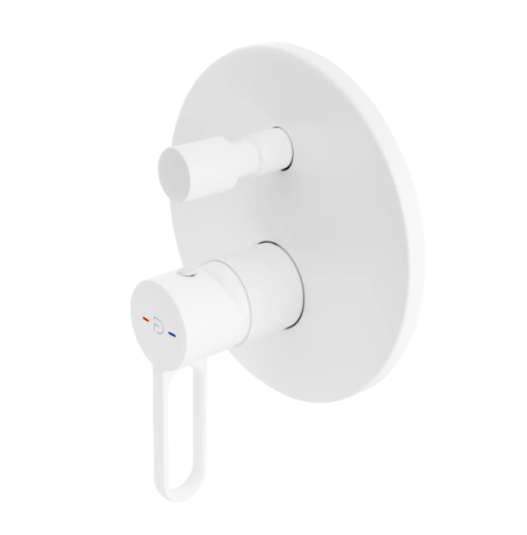 Sanitare - Baterie incastrata cada/dus cu doua iesiri, ZAFFIRO, FD1-ZFR-7P-33, alb, mat