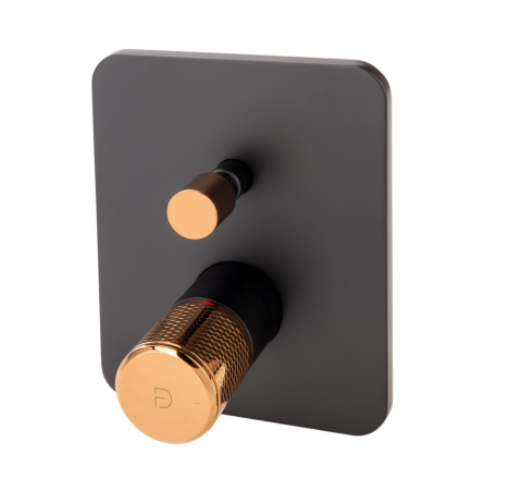 Baterii baie - Baterie incastrata cada/dus ARDESIA, FD1-ARD-7P-25, negru-roz auriu