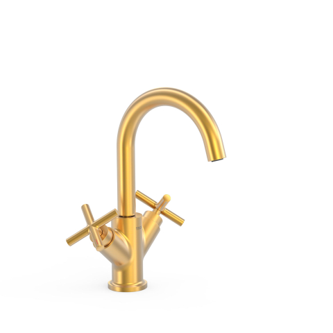 Baterie lavoar cu două manete MONTBLANC, 28310301OM, auriu periat