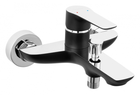 Sanitare - Baterie perete cada dus Adore Black, negru/crom BDR1BLC