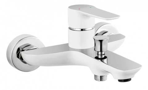 Sanitare - Baterie perete cada dus Adore White, alb/crom BDR1