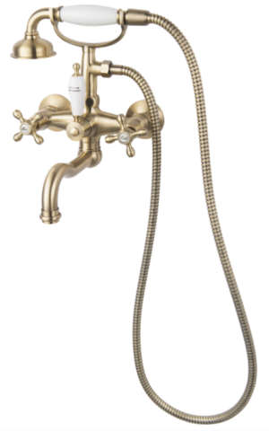 Sanitare - Baterie perete cada/dus LACRIMA, FD1-LRA-11-66, auriu/alb