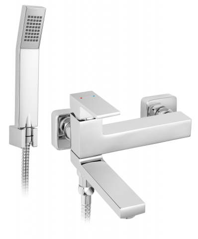 Sanitare - Baterie perete cada dus Zicco cu pipa mobila cu rol de comutator cada-dus, crom BZI11R