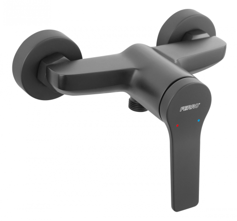 Sanitare - Baterie perete dus Stratos Black, negru BSC7BL