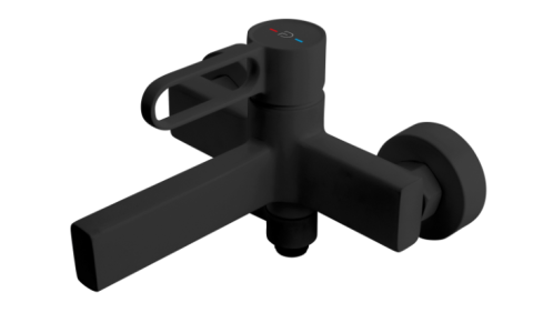 Sanitare - Baterie perete cada/dus, ZAFFIRO, FD1-ZFR-1-22, negru, mat