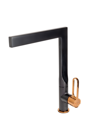 Baterii baie - Baterie stativa spalator cu pipa inalta ZAFFIRO, FD1-ZFR-4-25, negru-roz auriu