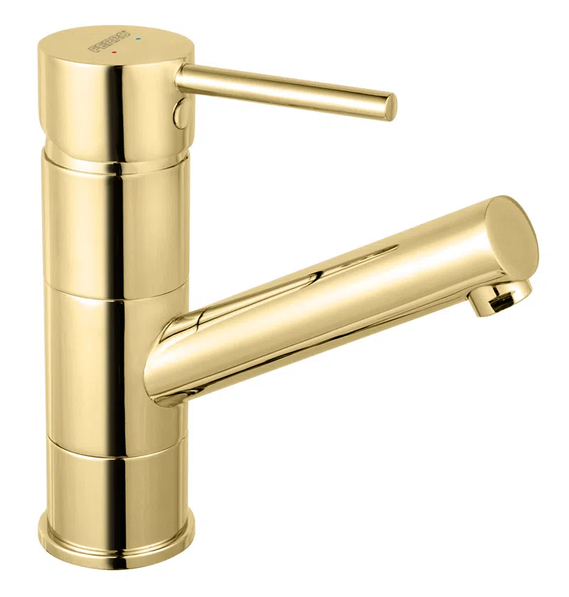 Baterii baie - Baterie stativa lavoar cu pipa mobila, Fiesta Gold, auriu, BFI2AG