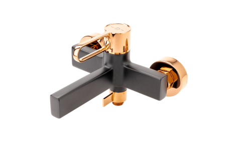 Baterii baie - Baterie perete cada/dus, FD1-ZFR-1-25, negru-roz auriu