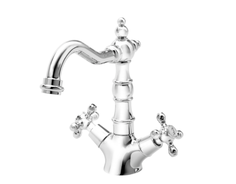 Sanitare - Baterie stativa spalator cu pipa tip lebada, LACRIMA, FD1-LRA-4-11, crom