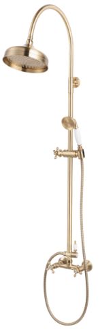 Sisteme de dus - Coloana de dus cu baterie LACRIMA, FD1-LRA-7SET1-66, auriu periat