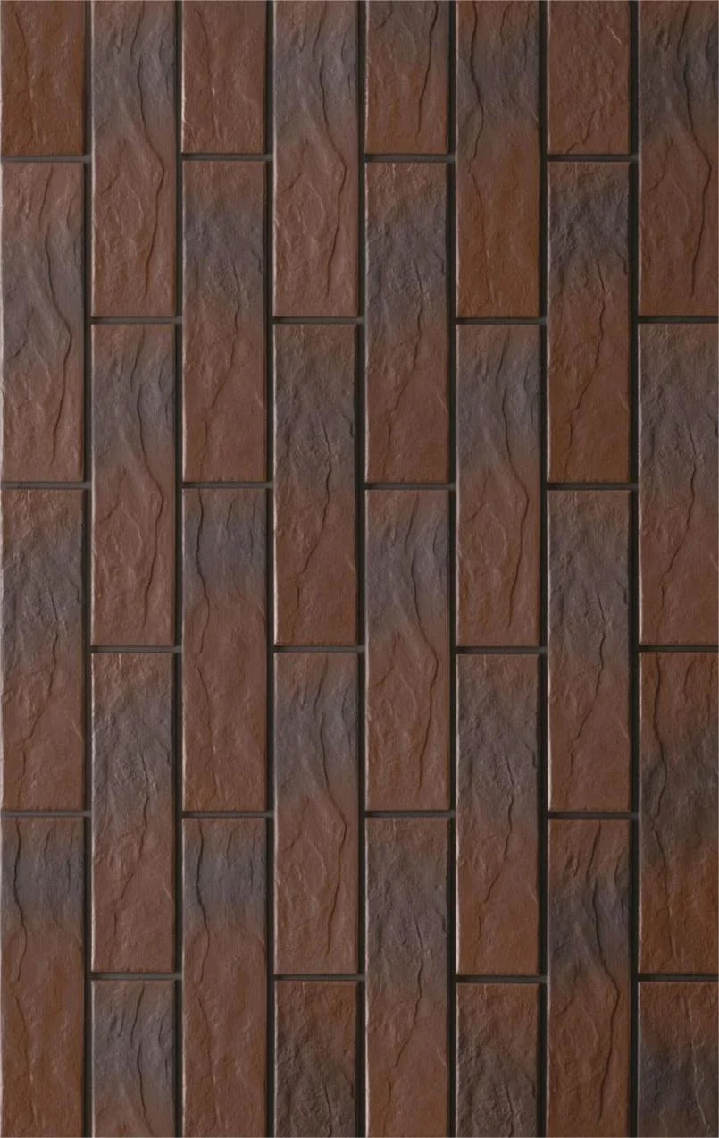 Faianta - Faianta rectificata tip piatra, Country Cherry Shaded Rustical 245x65 mm, maro, finisaj mat