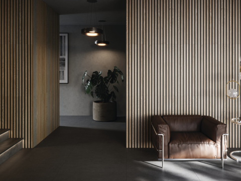 Faianta portelanata tip riflaj, Jarel Oak Mate, 30x90 cm, maro, finisaj mat [2]