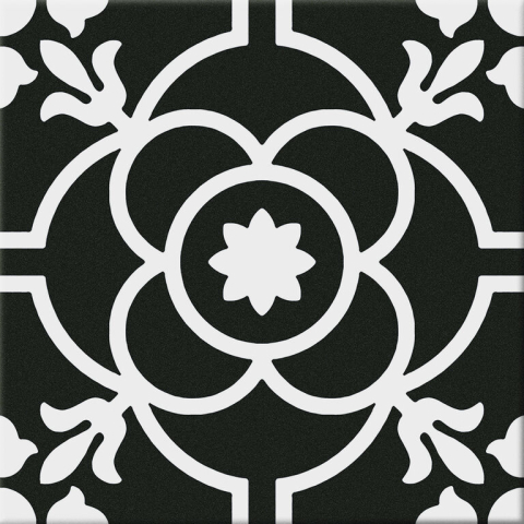 Brick & More - Gresie/Faianta portelanata Hidra Berna White 20x20, alb-negru, finisaj mat