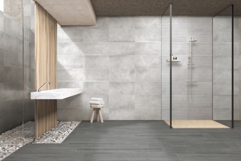 Faianta rectificata tip ciment, London Gris 30x90 cm, gri, finisaj mat [8]