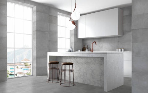 Faianta rectificata tip ciment, London Decor Hidraulico 30x90 cm, gri, finisaj mat [5]