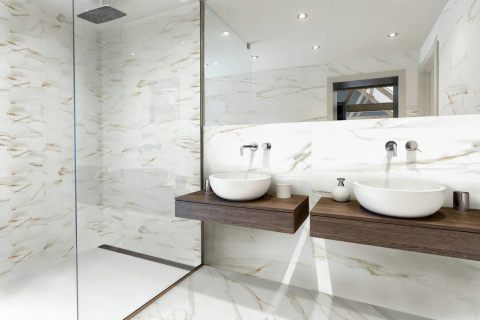 Faianta rectificata tip marmura, Ardenza Hexa Mat 30x90, alb, finisaj mat [3]