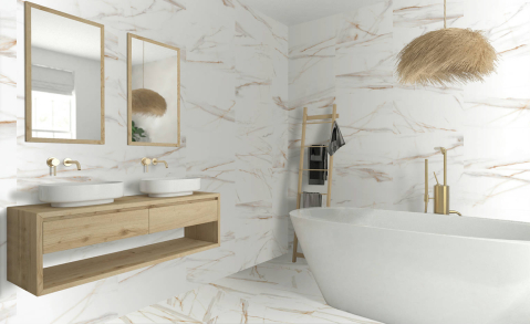 Faianta tip marmura, Ardenza Brillo 30x60, alb, finisaj lucios [3]