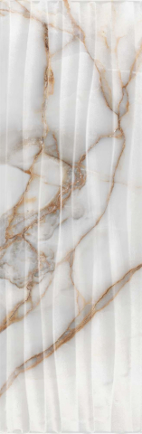 Faianta - Faianta rectificata tip marmura, Goldie Onda White 4992, 24.4x74.4 cm, alb, finisaj lucios