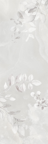 Faianta - Faianta rectificata tip marmura, Quartz Gris Decor Floral 30x90 cm, gri, finisaj mat