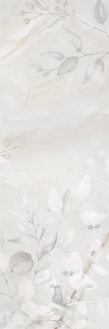 Faianta rectificata tip marmura, Quartz Gris Decor Floral 30x90 cm, gri, finisaj mat [2]