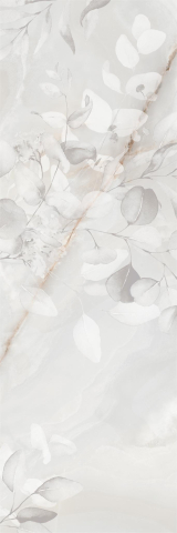 Faianta rectificata tip marmura, Quartz Gris Decor Floral 30x90 cm, gri, finisaj mat [3]