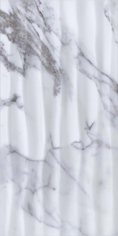 Faianta rectificata tip marmura, Statuario Waves White 4940, 30X60cm, alb, albastru