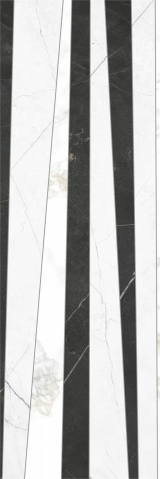 Faianta rectificata tip marmura, Vernazza Doria 30x90 cm, alb-negru, finisaj mat [2]