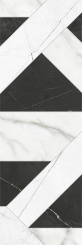 Faianta rectificata tip marmura, Vernazza Regio 30x90 cm, alb-negru, finisaj mat [2]
