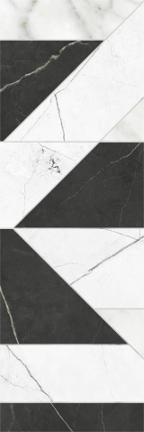 Faianta rectificata tip marmura, Vernazza Regio 30x90 cm, alb-negru, finisaj mat [1]
