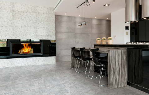 Faianta rectificata tip piatra, London Decor Tri Gris 30x90 cm, gri, finisaj mat [4]