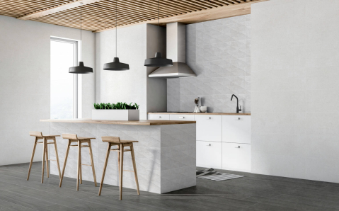 Faianta rectificata tip piatra, Tarento Blanco 30x90 cm, alb, finisaj mat [5]