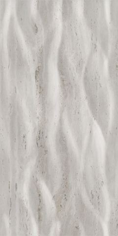 Faianta - Faianta rectificata tip Travertin, Trevi Leaves Light Grey 4987, 30X60cm, gri, finisaj lucios