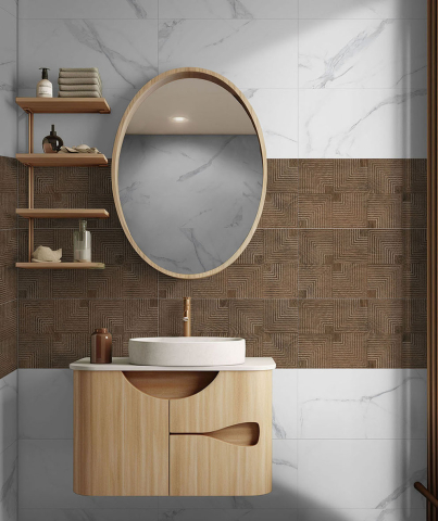 Faianta tip marmura, Pisa Gris 30x60 cm, alb, finisaj mat [5]