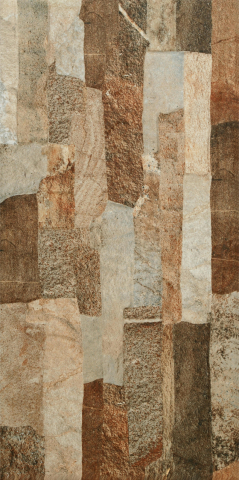 Gresie exterior - Gresie portelanata exterior tip piatra, Muro Mix 8295, 30X60 cm, maro