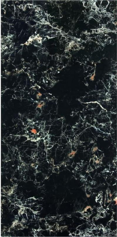 Gresie interior - Gresie portelanata tip marmura Emperador Black 60x120 cm negru, finisaj lucios