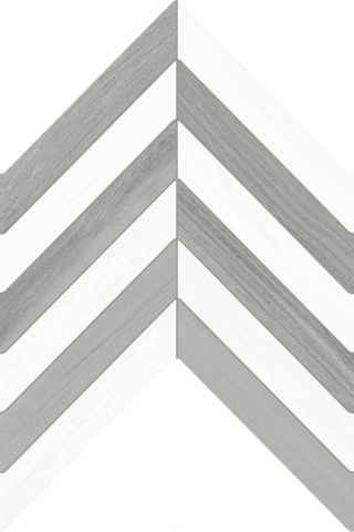Gresie tip lemn - Gresie portelanata tip parchet Nordik Light Mix Motif Fishbone 941310, 40x60 cm, alb, gri