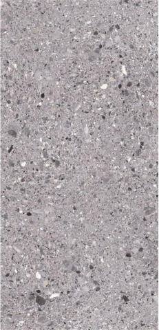 Gresie interior - Gresie portelanata tip piatra, Terrazzo Mono Grey 87825210, 60x120 cm, gri, finisaj lucios