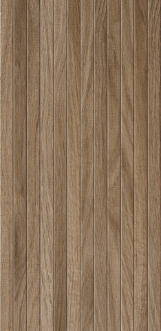 Gresie tip lemn - Gresie rectificata portelanata, tip riflaj lemn, Woodline Brown WOD2, 60x120 cm, maro, finisaj mat