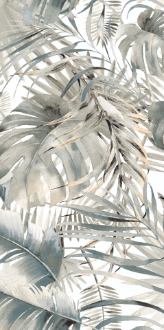 Gresie interior - Gresie rectificata portelanata, tip tapet, Tropical Green-White Full Lapp 56622010, 60x120 cm, alb, verde, finisaj lucios
