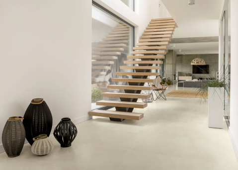 Gresie rectificata tip ciment, Beton Beige 59.6x59.6 cm, bej, finisaj mat [3]