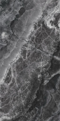 Gresie interior - Gresie rectificata tip marmura Lixium Black Lucios 60X120cm, negru finisaj lucios