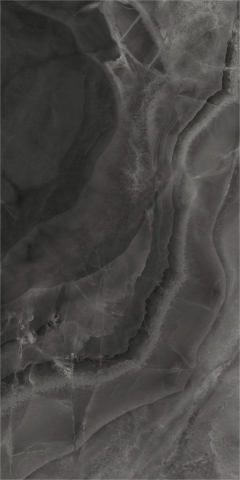 Gresie interior - Gresie rectificata tip marmura Mystica Black 60X120cm, negru, finisaj lucios