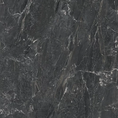 Gresie exterior - Gresie rectificata tip marmura North Black Cathedral 119.8 x 119.8, negru, finisaj semilucios