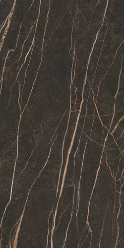 Gresie exterior - Gresie rectificata tip marmura Pleasure Brown 59.8 x 119.8, negru, finisaj mat