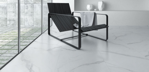 Gresie rectificata tip marmura, Livorno Gris 59.6x59.6 cm, alb, finisaj lucios [5]