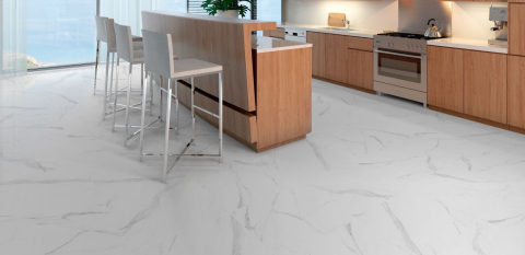 Gresie rectificata tip marmura, Livorno Gris 59.6x59.6 cm, alb, finisaj lucios [3]