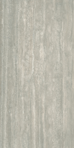 Gresie exterior - Gresie rectificata tip travertin, Iconica Decor Verso Silver Straight 60X120cm, gri, finisaj mat
