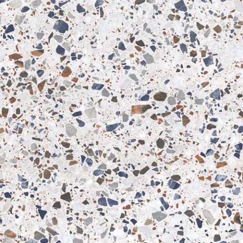 Gresie interior - Gresie tip ciment, Terrazzo Veneto Blue 6542, 60x60 cm, rectificata, albastru, mix, finisaj mat