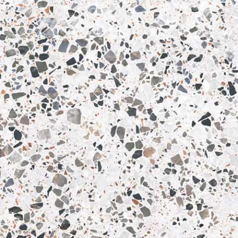 Gresie interior - Gresie tip ciment, Terrazzo Veneto White 6539, 60x60 cm, rectificata, alb, mix, finisaj mat